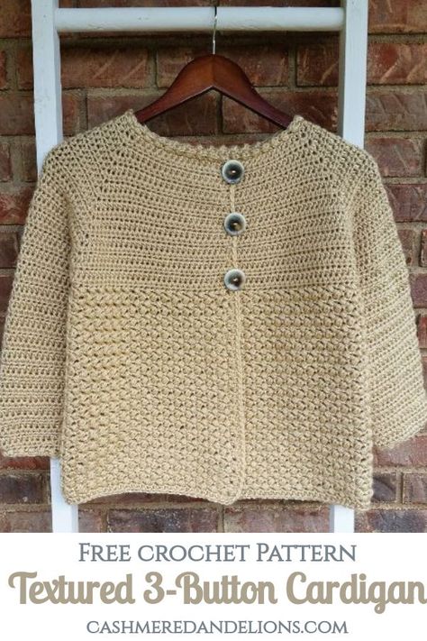 Free crochet pattern for a raglan style top down seamless cardigan! Crochet Cardigan Free, Crochet Free Patterns, Crochet Cardigan Pattern Free, Baby Cardigan Pattern, Crochet Baby Sweater, Crochet Cardigan Sweater, Crochet Sweater Pattern Free, Crochet Baby Cardigan, Crochet Buttons