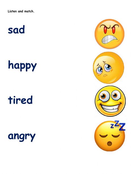 Emoji Worksheet, Match The Emotions Worksheet, Feelings For Kindergarten, Emotions Worksheets For Kindergarten, Emotions Kindergarten, Feelings Worksheet Preschool, Feeling Worksheet, Emotion Worksheets For Kids, Emotions Worksheet Preschool