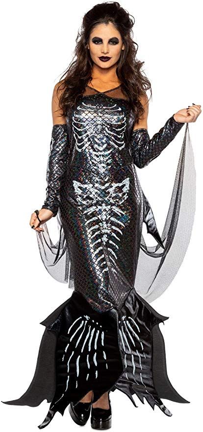 Epic Halloween Costumes For Women, Mermaid Costume Women, Adult Mermaid Costume, Skeleton Mermaid, Siren Costume, Dark Skeleton, Skeleton Dress, Mermaid Skeleton, Mermaid Parade