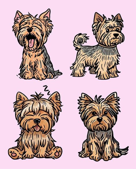 Yorkie Drawings, Yorkie Drawing, Yorkshire Terrier Drawing, Yorkie Illustration, Yorkie Clipart, Yorkie Painting, Yorkie Art, York Dog, Schnauzer Art