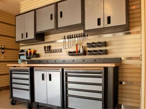 15 "Under $100" Lighting Solutions for Every Room - Bob Vila Garage Workshop Layout, Organized Garage, Garage Storage Inspiration, Garage Design Interior, Garage Organizing, Garage Workshop Organization, Garage Renovation, Garage Storage Ideas, Garage Remodel