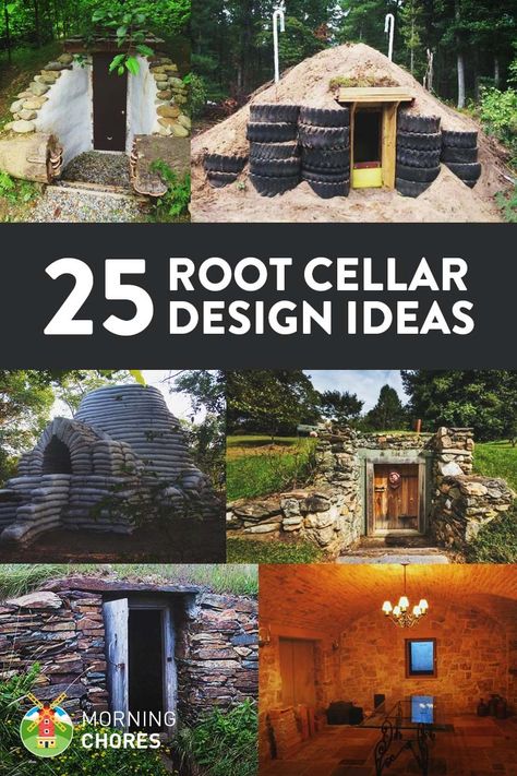 Do you want to store your harvest fresh without electricity? Here are 25 DIY root cellar plans and design ideas that you can build in your backyard. Diy Root Cellar, Root Cellar Plans, Root Cellar Storage, Refrigerator Ideas, Casa Hobbit, Root Cellar, Storm Shelter, Homesteading Skills, Cellar Design