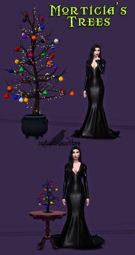 Morticia's Trees | Natalia-Auditore on Patreon Sims 4 Cc Patreon, Zombie Christmas, Cc Patreon, Lily Munster, Sims 4 Clutter, Morticia Addams, Adams Family, Sims 4 Cas, Big Tree