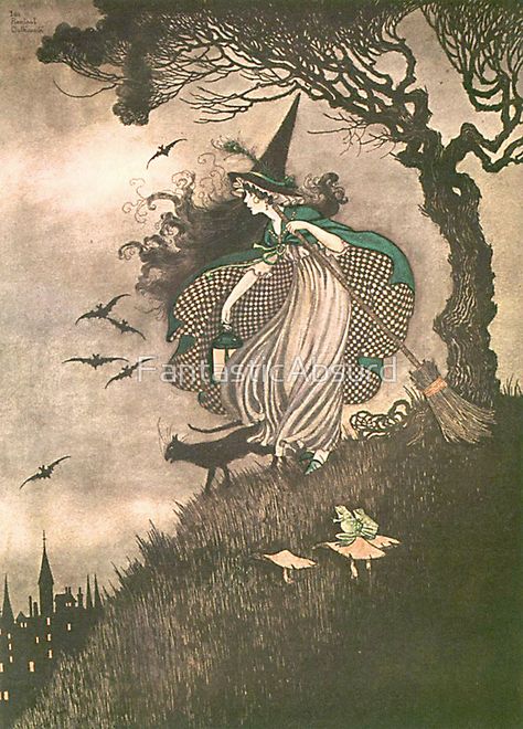 Grimm's fairy-tale witch by FantasticAbsurd Ida Rentoul Outhwaite, Imprimibles Halloween, Witch Girl, Elves And Fairies, Grimm Fairy Tales, Vintage Witch, Halloween Illustration, Vintage Fairies, Halloween Digital