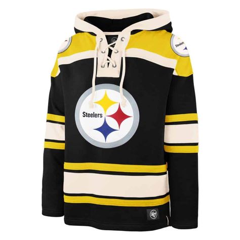 Pittsburgh Steelers Men’s 47 Brand Logo Black Pullover Jersey Hoodie Nfl Jersey, Columbus Blue Jackets, Florida Panthers, Montreal Canadiens, Embroidered Applique, Detroit Red Wings, Pittsburgh Penguins, New York Rangers, 47 Brand