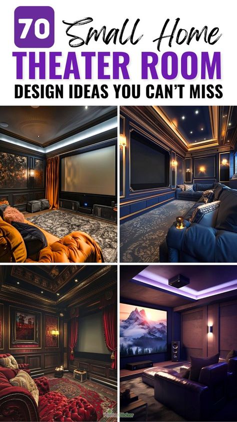 Looking for small home theater ideas? Explore these 70 chic small home theaters that maximize comfort and style. Perfect for tiny spaces, these small home theater room designs offer smart solutions for seating, layout, and decor. Create your dream DIY movie room with our curated small home theater ideas. From cozy and intimate small home theater seating to sleek and modern designs, find inspiration to make your small theater room the ultimate movie-watching retreat.nn Small Home Theater Seating, Movie Theater Room Ideas, Living Room Theater Ideas, Diy Movie Room, Home Theater Room Ideas, Movie Room Diy, Small Home Theater Ideas, Small Theater Room Ideas, Movie Room Ideas