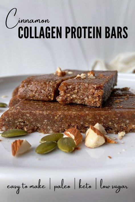 Keto Nut Bars Low Carb, Paleo Breakfast Bars Easy, Collagen Protein Bars Recipe, Grain Free Protein Bar, Paleo Protein Bars Homemade, Low Carb Protein Bars Homemade, Low Carb High Protein Bars Recipes, Keto Collagen Recipes, Keto Energy Bars