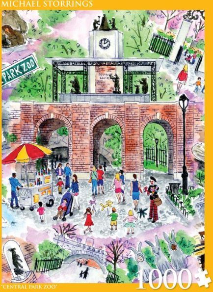 1000 Piece Puzzle Central Park Zoo Michael Storrings Michael Storrings, I Heart Nyc, Central Park Zoo, New York Illustration, Art Scenery, Box Company, People Watching, My Favorite Image, The Zoo