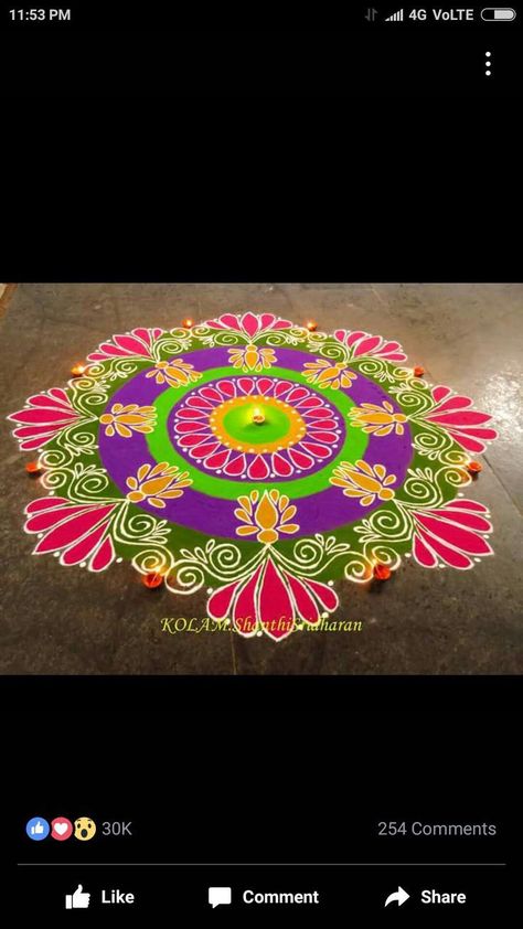 Back Neck Hanging Designs, Deepavali Kolam, 2023 Rangoli, Bie Kpn, Colour Rangoli, Pongal Celebration, Lotus Rangoli, Easy Rangoli Designs Videos, Very Easy Rangoli Designs