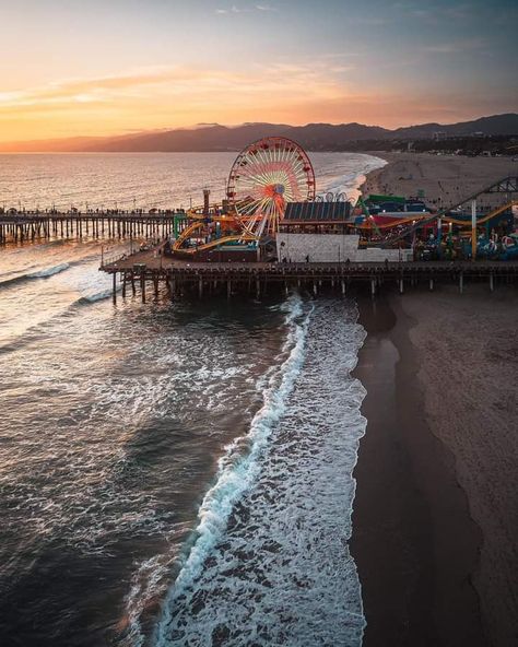 Pier Santa Monica, Santa Monica Pier, Santa Monica California, Dream Holiday, National Day, Santa Monica, My Dream, First Time, Angeles