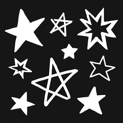 Galaxy Doodle Illustration Elements & Backgrounds · High Quality Stock Designs | rawpixel Doodles Black Background, Black And White Wallpaper Aesthetic, Aesthetic Vector, White Wallpaper Aesthetic, Star Black And White, Illustration Elements, Background Black And White, Star Doodle, Textures Art