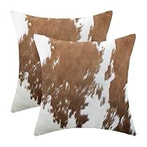 Cowhide Cushions, Western Brown, Cowhide Pillows, Animal Print Fabric, Patio Flooring, Brown Cowhide, Garden Pillows, Print Pillow, 16x16 Pillow Cover