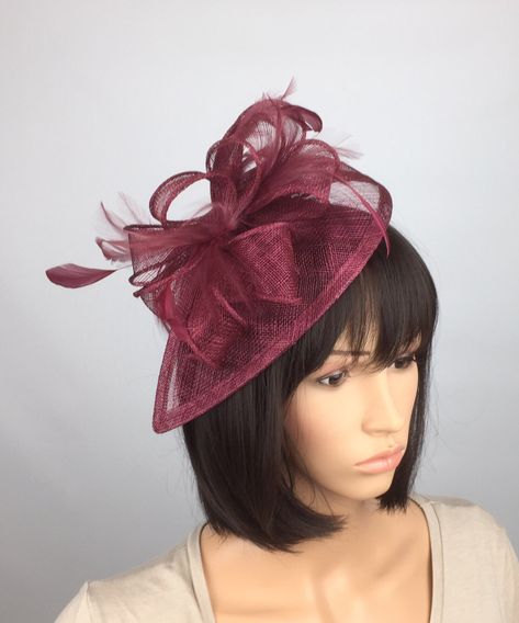 Burgundy Fascinator, Red Port, Blush Pink Fascinator, Ascot Races, Red Fascinator, Fascinator Wedding, Sinamay Fascinator, Pink Fascinator, Fascinator Hairstyles