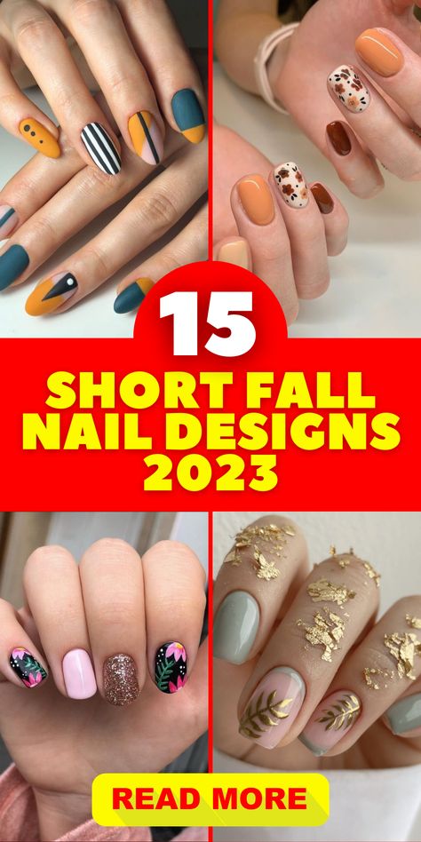 Autumn-inspired nail art: Celebrate the vibrant colors of autumn with autumn-inspired nail art. Experiment with intricate leaf motifs, acorns, or falling leaves in warm shades like mustard yellow, rust red, and deep plum. These designs will add a touch of seasonal charm to your nails. Nail Art Autumn 2023, Nail Art Leaves Autumn, Nail Art Designs Autumn 2023, Fall Nails Inspiration 2023, Fall Nails 2023 With Leaves, Fall Leaves Nails 2023, Mustard Yellow Nail Ideas, Fall Nails Mustard Yellow, Autumn Nail Art Designs Fall Leaves