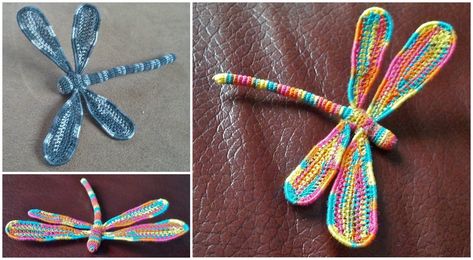 Crochet Dragonfly (FREE PATTERN) Crochet Dragonfly Pattern, Dragonfly Crochet, Crochet Dragonfly, Crochet Hooded Scarf Pattern, Floral Crochet Pattern, Zig Zag Crochet, Dragonfly Pattern, About Butterfly, Crochet Tote Pattern