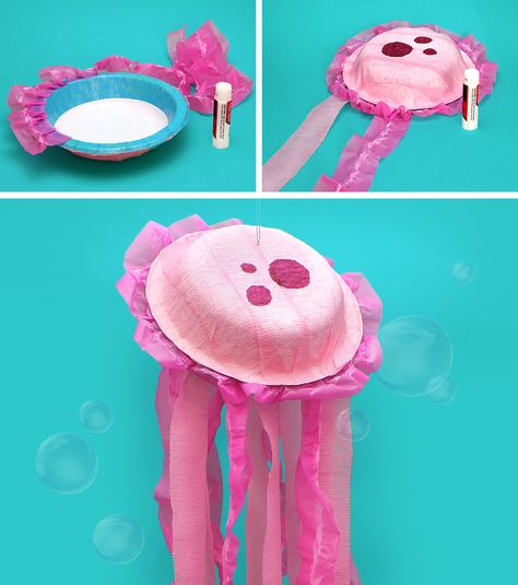 Spongebob Party Decorations, Spongebob Crafts, Spongebob Squarepants Party, Bowl Craft, Spongebob Jellyfish, Spongebob Birthday Party Decorations, Diy Jellyfish, Jellyfish Decorations, Spongebob Birthday Party