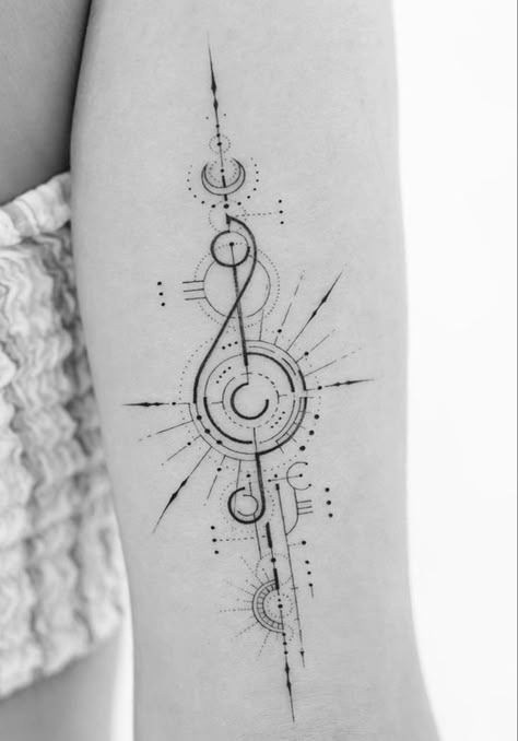 Fibonacci Tattoo, Alchemy Tattoo, Music Tattoo Designs, Note Tattoo, Geometry Tattoo, Small Pretty Tattoos, Geometric Tattoo Design, Modern Tattoos, Music Tattoo