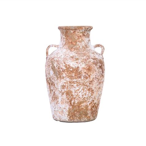 Beloved Artisan Ceramic Aged Terracotta Vase | 1stopbedrooms Rural Aesthetic, Aged Terracotta, Terracotta Vase, Country Style Decor, Rustic Ceramics, White Oak Wood, Table Vase, Robust Design, Country Charm