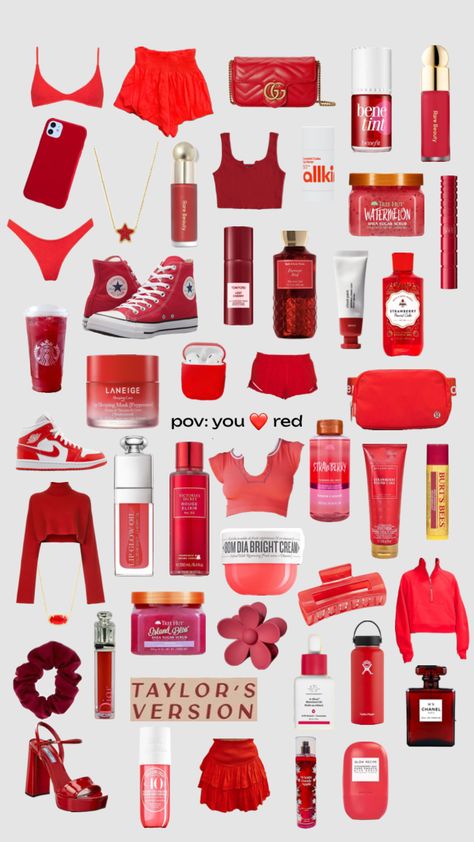 pov: you ❤️ red #outfitinspo #beauty #preppy #red #taylorswift Color Wars Spirit Week, Color Wars, Spirit Week, Lip Glow, Burts Bees, Red Outfit, Watermelon, Create Yourself, Red