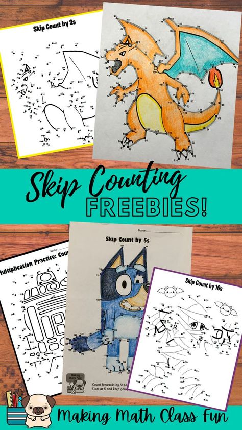 Count By 2s, 2nd Grade Crafts, Skip Counting Activities, Math Helper, Skip Counting Worksheets, Math Coloring Worksheets, 2nd Grade Activities, Math Sheets, Counting Worksheets