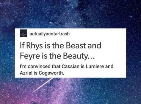 I can just imagine when the mating bond snaps into place and Cassian starts singing Be Our Guest and while Feyre sits there listening Rhys is trying his best not to attack him and fails Acotar Funny, Sara J Maas, A Court Of Wings And Ruin, Sarah J Maas Books, A Court Of Mist And Fury, Book Tv, Throne Of Glass, Sarah J Maas, Book Memes