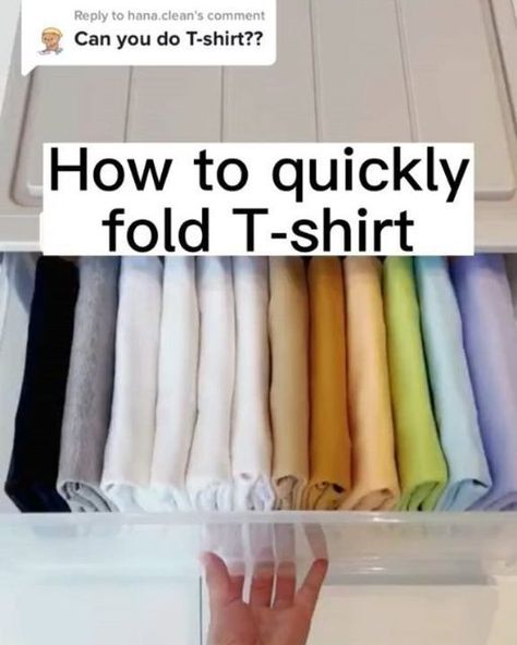 Home | Folding | Organize on Instagram: "Tshirt folding tips 😍✨Tag and share with your friends 💞 Boxe organizer link in bio 🛍️⬆️ FOLLOW @myorganizinginterior FOR MORE ❤️ Credits ✨ via TikTok #foldingclothes #folding #organization #organizingtips #konmarifolding #organizedhome #organized #getorganized #konmari #tutorialsvideos #theneatlife #rsorganizing #lifehacks #inventions #kitchengadgets #gadgetsshop #coolgadgets #laundry #diy #clothes #homeorganizing #origami #origamilovers #origamilove How To Fold Tshirts, Folding Organization, Laundry Diy, Folding Tips, Konmari Folding, T Shirt Folding, Folding Hacks, Shirt Folding, Origami Love