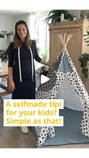 Diy Play Tent, Diy Tipi Tent, Teepee Tent Diy, Diy Teepee Sleepover Party, Diy Kids Tent, Diy Teepee Tent, Diy Tipi, Tipi Tent, Diy Teepee