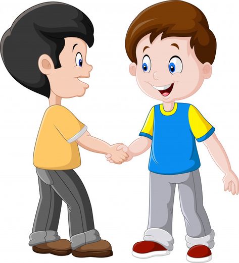 Little boys shaking hands | Premium Vector Respect Pictures Kids, Urdu Stories For Kids, Short Story Prompts, Writing Childrens Books, Fun Group Games, Teacher Cartoon, Detective Aesthetic, Showing Respect, Shaking Hands