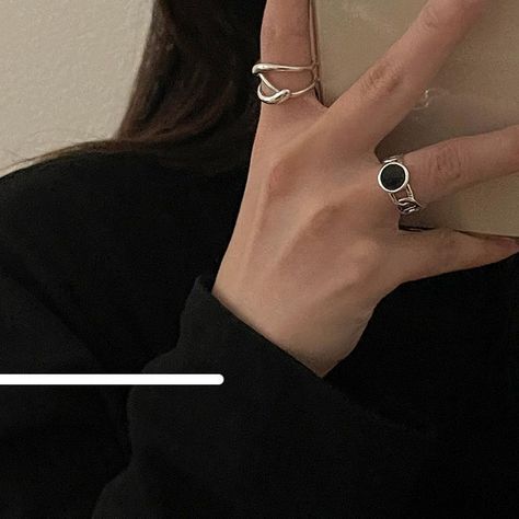 Simple open ring Tomboy Accessories, Tomboy Fits, Women's Jewelry Sets, Earrings Women, Bracelets Jewelry, Rings Necklaces, Rings Simple, Open Ring, Ring Necklace