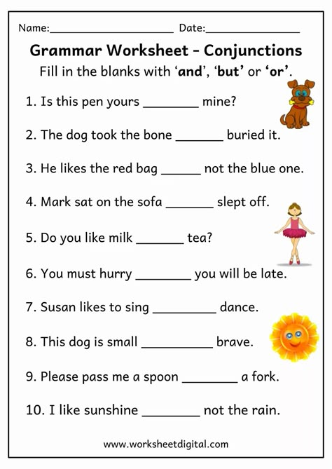 Grade 2 English - Worksheet Digital And Or But Conjunctions, And Or But Worksheets, And And But Worksheets, And But Worksheet, Conjunctions Activities, Worksheet Grade 2, Grade 5 English, Grade 2 Worksheets, Grade 2 English