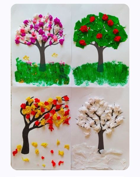 Seasons Activities, Preschool Arts And Crafts, Preschool Art Activities, Autumn Crafts, Fall Crafts For Kids, Classroom Crafts, Art Drawings For Kids, Paper Crafts Diy Kids, Preschool Art