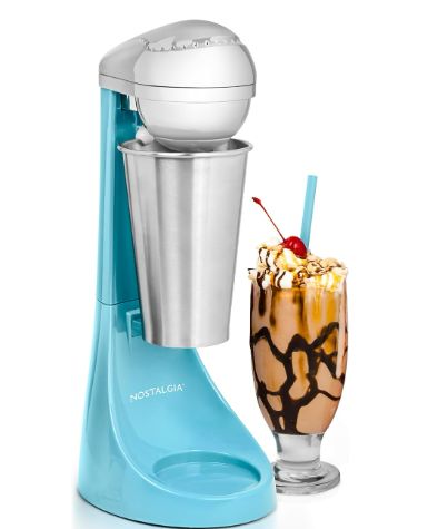 Nostalgia Two-Speed Electric Milkshake Maker and Drink Mixer, Includes 16-Ounce Stainless Steel Mixing Cup & Rod Milkshake Maker, Fountain Drink, Health Drinks, Malted Milk, Gadgets Kitchen Cooking, Drink Mixer, Milk Shakes, Ice Cream Parlor, How To Make Drinks