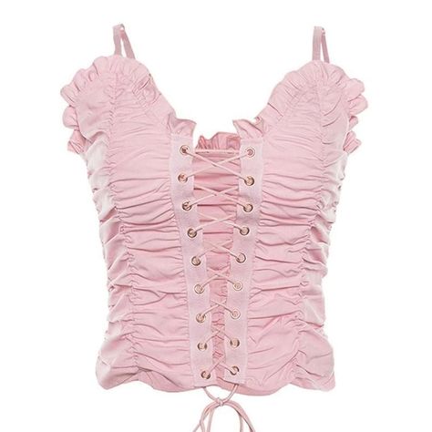 831c2f88a604a07ca94314b56a4921b8desc50257371ri Lace Up Top, Rose Pastel, Estilo Chic, Womens Cami, Pink Crop Top, Womens Tops Summer, Strap Tops, Style Chic, Summer Tops