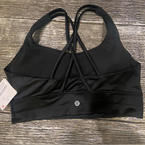 This Is Brand Lululemon Energy Long Line Bra New With Tags Attached Just Didn’t Fit Me. Size 10 Very Cute Black Foil Sports Bras, Fun Beauty Products, Sports Bra Outfit, Lululemon Collection, Cute Sports Bra, Lululemon Tops, Lululemon Sports Bra, Lululemon Outfits, Sport Bra