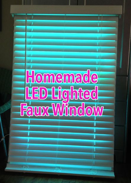 Directions!  -Flexible, Self-Adhesive LED Strip Light (I used RGB 5050 SMD 300 Leds LED Strip Light. Mine was 5 meters long.) OR Christmas lights  $90 Fake Window Light, Led Window, Lead Windows, Fake Window, White String Lights, Faux Window, Window Sheers, Basement Windows, Basement Bedrooms