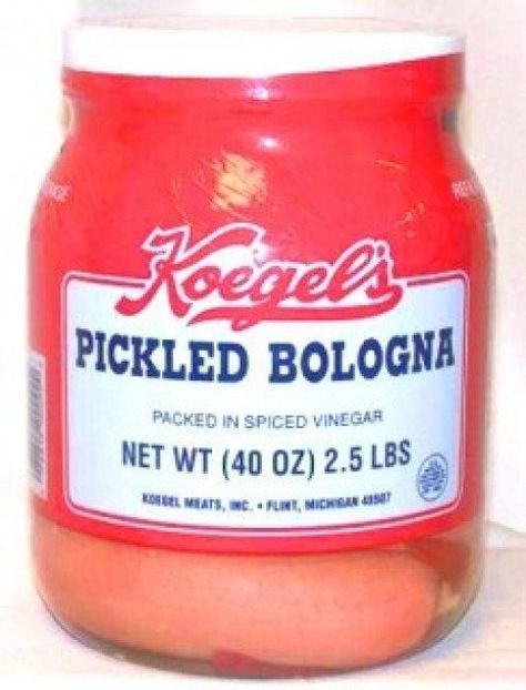 Hot Pickled Bologna Recipe, Pickled Bologna Recipe, Pickled Bologna, Pickled Meat, Pickled Sausage, Bologna Recipes, Pickled Recipes, Pickled Eggs Recipe, Pickled Foods