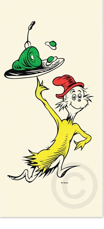 Green Eggs and Ham 50th Anniversary Print by Dr. Seuss Dr Seuss Drawings, Dr Seuss Illustration, Post Baby Outfit, Dr Seuss Art, Children Book Quotes, Dr. Seuss, The Cat In The Hat, Seuss Quotes, Green Eggs And Ham