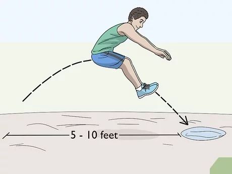 3 Ways to Increase Your Long Jump - wikiHow How To Do Long Jump, How To Get Better At Long Jump, Triple Jump Aesthetic, Long Jump Tips, Long Jump Track, Track Drills, Jump Workout, Girly Facts, Triple Jump