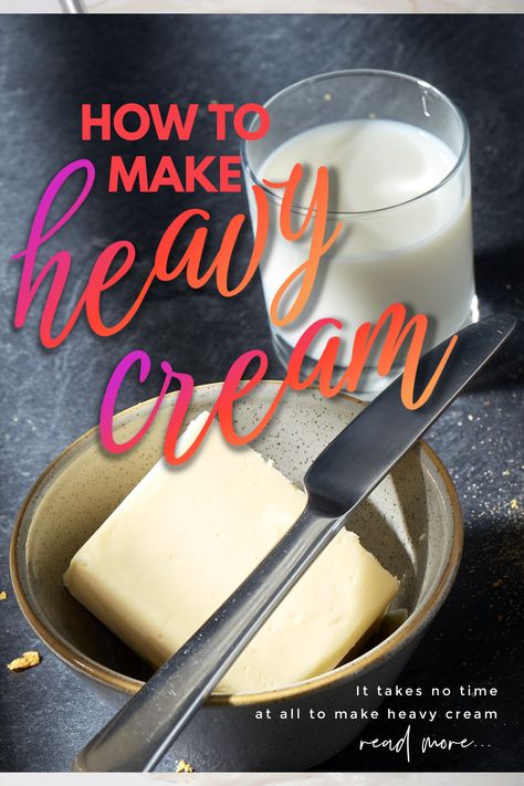 A lot of recipes call for heavy cream, but it is not an ingredient that very many people have in their refrigerators. How To Make Your Own Heavy Cream, How To Make Double Cream, Diy Heavy Cream Homemade, How Do You Make Heavy Cream, How To Make Heavy Cream From 2% Milk, Diy Heavy Whipping Cream, Home Made Heavy Cream, What Is Heavy Cream, How To Make Heavy Cream From Milk