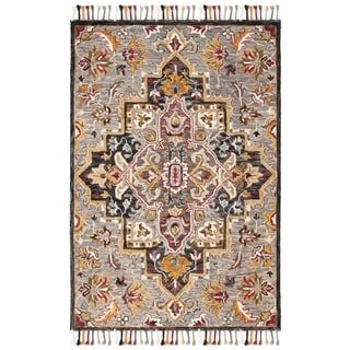 Safavieh Handmade Aspen Bohemian & Eclectic Southwestern - Grey / Charcoal Wool Tassel Area Rug - 4' x 6' (Grey/Charcoal - 4' x 6'), Gray Casual Home Decor, Bold Centerpieces, Rustic Chic Decor, Safavieh Rug, Charcoal Rug, Floral Area Rugs, Contemporary Home Decor, Native Art, Hand Tufted Rugs