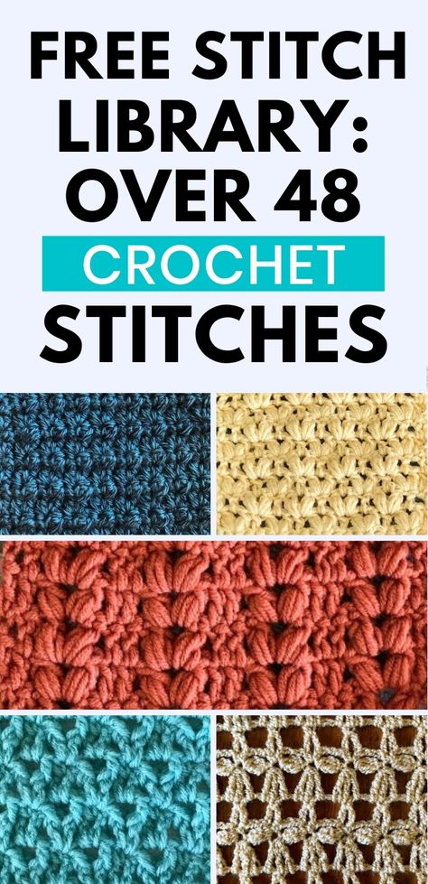 Free Crochet Stitch Patterns, Crochet Stitch Patterns, Different Crochet Stitches, Crochet Stitches Guide, Crochet Stitches For Blankets, Confection Au Crochet, Crochet Stitches Free, Crochet Cable, Easy Crochet Stitches