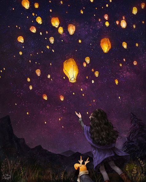 Lanterns In The Sky, Forest Girl, Illustration Art Girl, Ghibli Art, Arte Inspo, 판타지 아트, Art And Illustration, Dreamy Art, Girls Cartoon Art