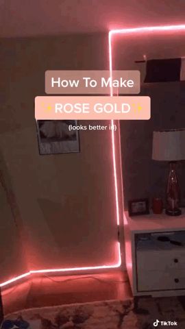 Rose Gold Led Lights Diy, Led Placement Ideas, How To Put Up Led Lights In Bedroom, Cute Led Light Room Ideas, Led Light Diy Color Ideas, Custom Led Light Colors Diy, How To Make Colors On Led Lights, How To Make Led Light Colors, Custom Led Light Colors