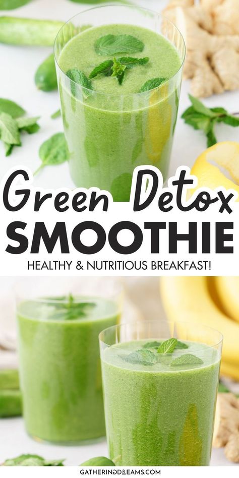 green detox smoothie Smoothies With Greens, Breakfast Green Smoothie Healthy, Daily Greens Smoothie, Spinach Juice Recipes Healthy, Blended Green Juice, Healthiest Green Smoothie, 10 Day Green Smoothie Cleanse Recipes, Easy Healthy Green Smoothies, Green Morning Smoothie