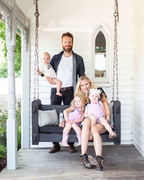 The whole family: Holly and husband Chris Coleman, daughters Stella June and Lillie Mae, and baby boy Arlo. Holly Williams, Country Female Singers, Hank Williams Jr, Celebrities Then And Now, Faith Hill, Victorian Cottage, Southern Homes, Hank Williams, Country Music Singers