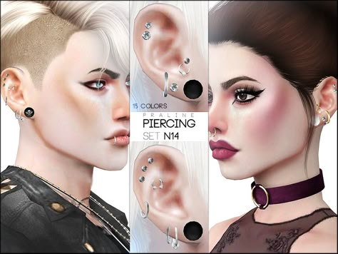 The Sims Resource - Piercing Set N14 Sims 4 Gamer Girl Cc, Sims Piercings, Sims 4 Female Accessories, Sim4 Cc Male, Earrings Sims 4 Cc, Sims 4 Piercing, Sims Resource Cc, Earrings Sims 4, Sims Cc Accessories