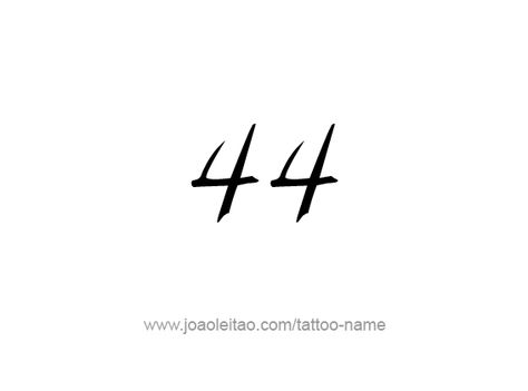 Tattoo Design Nummer Vierundvierzig Number 44 Tattoo, 44 Tattoo Number, 44 Tattoo, Number Tattoo Fonts, Typography Tattoo, Mark Tattoo, Number Tattoos, Ink Lettering, Turning 40