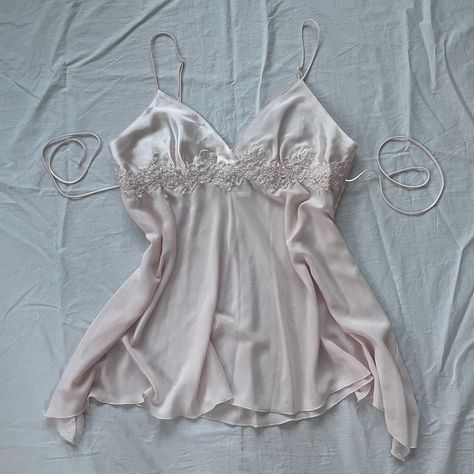 Coquette pink babydoll slip top. Sheer material with... - Depop Fawn Outfit, Babydoll Top Pattern, Autumn Coquette, Top Pattern Sewing, Coquette Top, Thrift Inspo, Pink Babydoll, Babydoll Shirt, Virtual Wardrobe