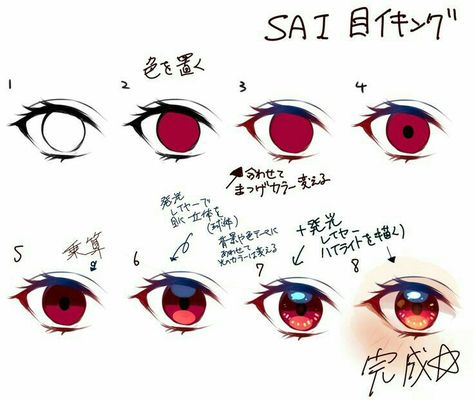 Realistic Eye Drawing, Manga Eyes, Eye Drawing Tutorials, Anime Tutorial, Coloring Tutorial, Anime Eye Drawing, Poses References, Digital Painting Tutorials, Anime Drawings Tutorials