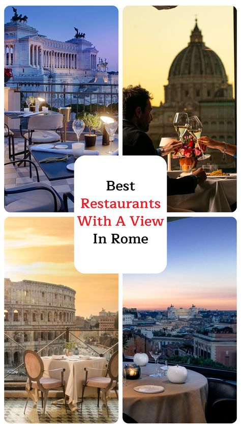 Check out the best places to enjoy dinner whilst experiencing stunning views of #Rome! Rome Restaurants With A View, Rome Cafes, Rome Christmas, Italy In The Fall, Rome Sightseeing, Where To Eat In Rome, Rome Restaurants, Italy Places To Visit, Restaurants In Rome